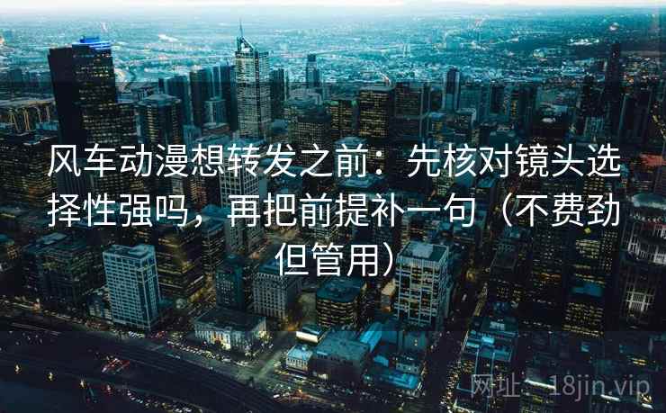 风车动漫想转发之前：先核对镜头选择性强吗，再把前提补一句（不费劲但管用）